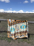 GS Blankets Buffalo Queen blanket on a fence