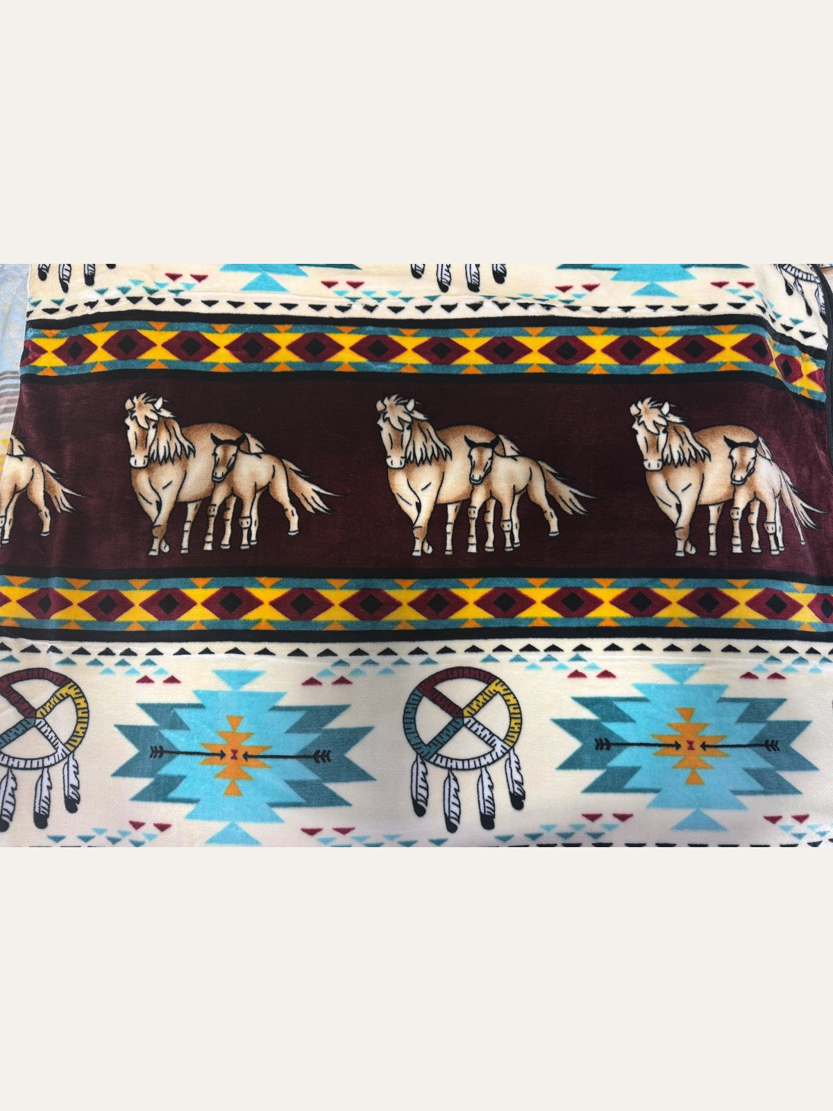 GS Blankets Maroon Horse Queen blanket